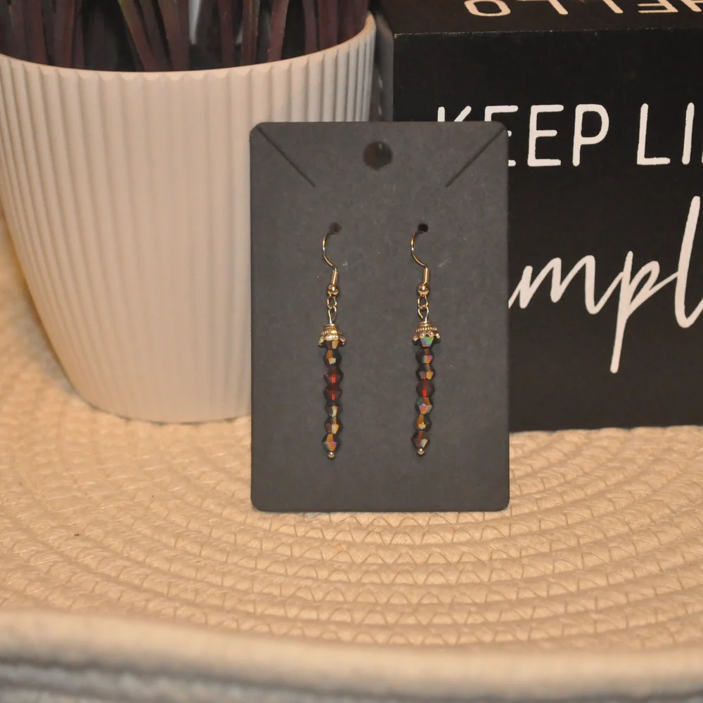 NWT Red and Gold Linear Dangle Earrings